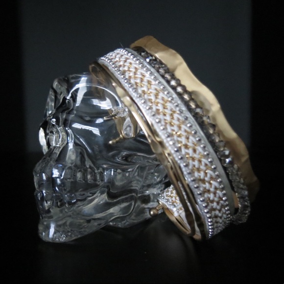 Layered Gold Bangle - Picture 2 of 5